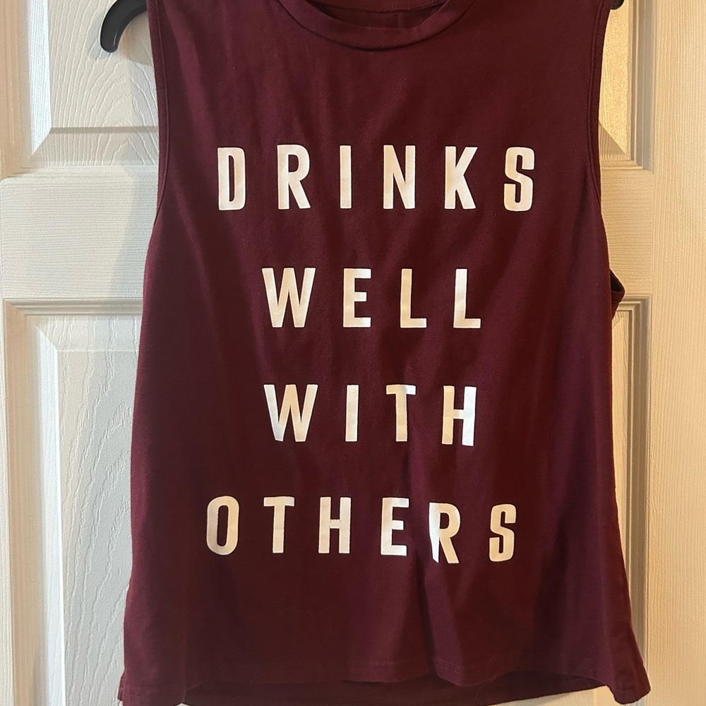 Maroon Graphic Tank Top
